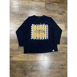 Vintage 90s Sean John Spellout Graphic Long Sleeve Tee Made In USA XXL Navy Blue